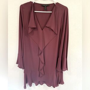 BCBGMaxAzria Long Sleeve Dress in Burgundy